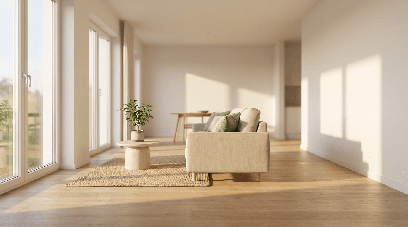 Freshly cleaned and styled accommodation interior in Mandurah